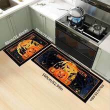 1pc Halloween Doormat, Non-Slip Rubber Backing, Halloween Entryway Decor, Indoor/Outdoor Use, Durable Polyester Floor Mat For Kitchen, Living Room, Patio, Coffee Shop, Bar, Holiday, Party, Bedroom, Bathroom