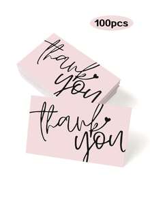 50pcs Pink Script Heartfelt Thank You Cards For Small Business Customers, Customer Appreciation Note Cards School Supplies,Back To School - Multicolor - View 12