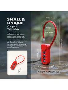 UP Security Wire Combination Lock Padlock, Suitable For Travel Luggage, Backpack, Cycling Helmet, Small Cabinet, Gym Cabinet, Suitcase Toiletry Bag Wash Bag Toiletry Travel Bag Makeup Storage Beach Beach Bag Vacation Holiday Essentials School Supplies Travel Essentials Ladies For College Dorm Bathroom - Multicolor - View 9