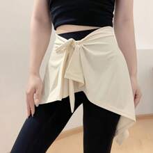 Multifunctional UV Protection Sunshade One-Piece Chiffon Tie Shawl, Fashionable Yoga Sports Anti-Flashing Skirt Butt Curtain