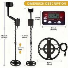 High-Precision Portable Metal Detector – GP Pointer For Treasure Hunting With LCD Display, Adjustable Height & Ultra Sensitivity - 黑色 - 查看 3