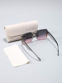 Fairmarry 1 件方形休闲优雅酷炫猫步新款复古品牌设计女士时尚眼镜，适合户外休闲活动热带海滩度假夏季假日婚礼音乐会约会服装时尚配饰方形墨镜 - 彩色 - 查看 5