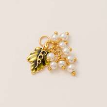 1pc Fashionable, Sweet, Cute, Colorful Flower Pendant, Pearl Grape Pendant, Ballet Dancer Pendant, Electroplated 18K Gold Waterproof And Sweat Proof, Suitable For DIY Necklaces, Bracelets, Earrings, Keychains, Bag Chains, Shoe Buckle Accessories, Women's Jewelry Accessories, DIY Accessories