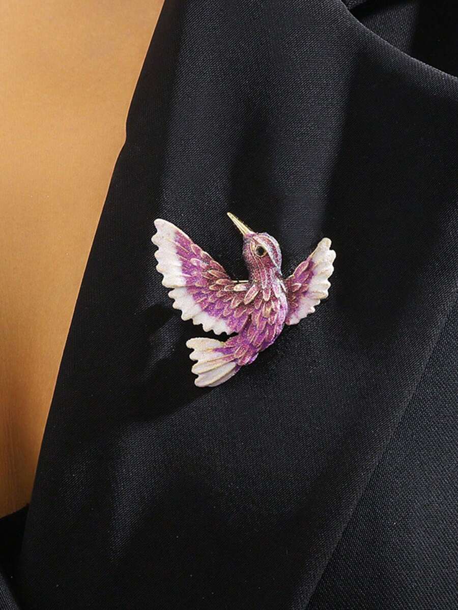 1 件复古蓝翅鸟珐琅胸针,女士高端优雅胸针,喜鹊和蜂鸟形状独特设计别针,适用于西装领/毛衣领/外套口袋/丝巾装饰办公室配件衬衫夹克珠宝圣诞节万圣节 - 彩色 - 查看 1