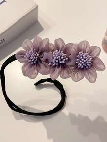 1pc Colorful Flower Hair Bun Maker, Delicate Hair Accessory, Suitable For Girls - Multicolor - View 15