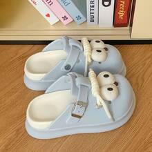 Women Clogs - Cute Big Eyes-white Coffee - View 6