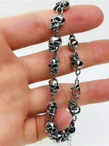 1 件哥特朋克风格骷髅链手链女士万圣节珠宝装饰男士手链 - 查看 3