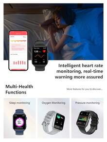 BLACKVIEW Smart Watch R30 Max Global Version 1.91 Inch  Screen 450mAh Battery 280*320 Resolution 1ATM Waterproof Bluetooth Calling Support Over 100+ Sports Mode Al Voice Assistant Support Multiple Languages Multi-Health Functions Compatible With IOS/Android - Black - View 7