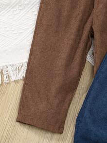 3pcs/Set Boys' Corduroy Casual Pants, Slim Fit Trousers For Spring & Autumn - Multicolor - View 3