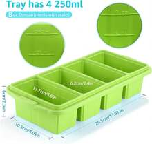 Silicone Freezer Tray With Lid - Silicone Freezer Food Molds- Large Ice Cube Tray,Silicone Freezer Container,Freeze & Store Soup, Sauce, Broth,Leftovers - Makes 4 Perfect 1 Cup,9822117 - 紅木色 - 查看 2