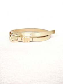 KIT New Imported Women's Thin Belt With Gold Buckle - 金色 - 查看 2