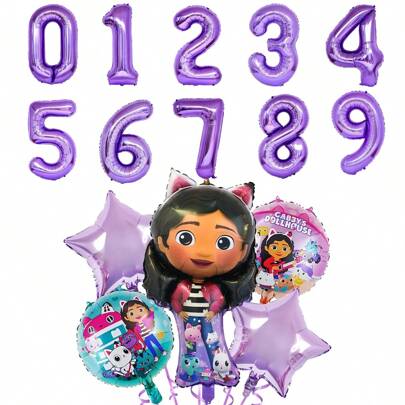 Set di palloncini a tema casa delle bambole Gabi, decorazioni per feste di compleanno, decorazioni per pareti, palloncini a forma di casa delle bambol