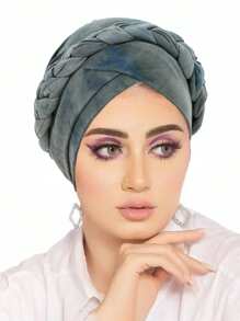 Women's Tie Dye, Ground Hair, Milk Silk, Flower Cloth, Braided Hat, Short Braid Can Hide Hair, Headband, Hat
