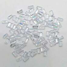 1 pieza de piedra suelta sintética de moissanita de corte esmeralda rectangular de ángulo recto, de 2x4-3x5mm y 0.15-0.5ct, color blanco, adecuada para montajes de joyería, uñas, anillos DIY, cadenas, aretes y accesorios