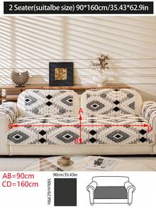 1 件厚毛绒沙发垫套，现代简约防滑保暖沙发座垫，防尘可洗沙发套，黑色简约柔软不褪色不脱落卧室装饰宠物友好保护套，可调节适用于转角沙发、卧室、办公室、客厅组合家具、1/2/3/4 座沙发 - 黑色 - 查看 15