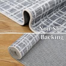Dragonpad Modern Plaid Area Rug, 2*3ft/2*6ft/3*5ft/4*6ft/5*7ft/6*9ft/8*10ft/9*12ft/10*13ft Washable Rug Indoor Contemporary Non Slip Rug Soft Comfy Non-Shedding Floor Carpet Low Pile Foldable Thin Rug For Living Room Bedroom Home Office Dorm - Dark Gray-5*7FT - View 8