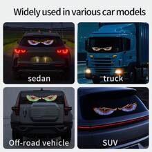 HYNBYZJ 2 件卡车恶魔眼灯 RGB 动态恶魔眼装饰灯 LED 显示屏装饰像素面板挡风玻璃 USB 5V 多模式灯