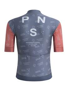 PNS CYCLING PNS CYCLING Men's Quick-Dry Zip-Up Cycling Jersey With Moisture-Wicking Breathable Fabric, Letter Print Short Sleeve MTB Shirt For Biking, Outdoor Sports ,Professional Men's High-Quality Cycling Top
