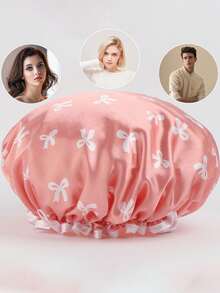 New Waterproof Shower Cap - Double Layer High Quality Shower Cap, Suitable For Protecting Head During Shower, Also Can Be Used In Kitchen To Prevent Cooking Oil Fume - Multifunctional Cap - Multicolor - View 4