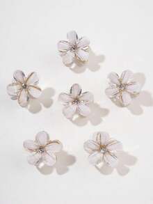 6 件/10 件粉色水晶花形发夹，女士侧夹刘海发夹发夹发饰波西米亚情人节情人发夹爪夹发夹发夹发夹发夹发夹发爪夹美容发夹秋季配饰