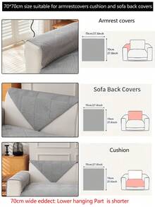 1 pieza Funda de cojín de sofá de felpa gruesa, Cojín de asiento de sofá moderno y minimalista antideslizante y cálido, Funda de sofá a prueba de polvo y lavable, Suave y resistente a la decoloración, Apta para mascotas, Se ajusta a sofás en forma de L y de 1/2/3/4 plazas, Adecuada para dormitorio, oficina, sala de estar