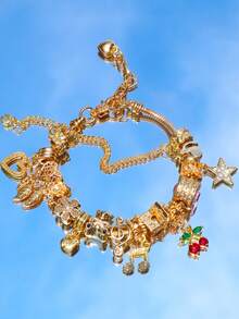 1 vòng tay ngôi sao, vòng tay gấu thời Phục Hưng, vòng tay anh đào đỏ, vòng tay tự làm lễ hội âm nhạc thời trang đường phố, vòng tay ngôi sao cổ điển, vòng tay cổ điển có thể điều chỉnh - Vàng - Xem 10