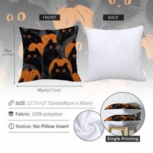 1 Stück/2 Stück Halloween Katzen- & Kürbis-Muster Polyester Kissenbezug [ohne Kissenfüllung], 45 x 45 cm/50 x 50 cm, [einseitiger Muster] Halloween Schwarze Katzen Kürbisse Dekorative Kissenbezüge für Sofa, Bett, Wohnzimmer, Schlafzimmer, Auto, Büro, Hotel, ganzjährig, perfektes Geschenk für Familie und Freunde
