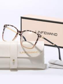 LINFEMAND Classic Ultra-Light Square Decorative Fashion Non-Prescription Glasses, Gentle And Elegant Style, Versatile Accessory Eyewear, Holiday Gift