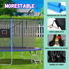 14FT Tranpoline For Kids With Safety Enclosure Net Recreational Tranpoline For Adults ASTM Approval Backyard Outdoor Tranpoline With Basketball Hoop - Yellow - View 7