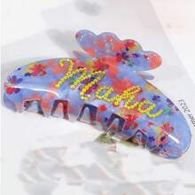 Personalized Hair Claw, Hair Clips, Hair Barrettes, Diamond Hair Claw, Hair Accessories, Custom Name Hair Clips, Hair Claw, Pink Princess Gift Sequines, Fashion , Colorful, Cute, Adorable, Friends, Grandparents, For Teenagers, Junior High School Students, Middle School Students, High School Senior High School Students, College Students, University Students, Freshman, Sophomore, Underclassmen,Customized Hair Accessories,End Of Summer,Forest Tones - Multicolor - View 22