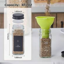 48 Glass Spice Jars With 576 Labels-Spice Jars With Black Metal Caps, 4oz Empty Square Spice Containers With Shaker Lids, Funnel, Chalk Pen, Seasoning Bottles For Spice Rack, Drawer, Cabinet - 24 - 查看 2