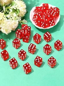 30pcs/10pcs/Set Of Playing Dice, Dyedunitaa 6-Sided Translucent Rounded And Vintage Board Games, Party, Vacation, Family Games, Math Teaching Tools, Classroom Accessories, Dada Game, Wine Table Props, Wine Line, Transparent Macaroon-Colored Dice, Party Props, Gift Fillers, Holiday Atmosphere Props