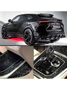 1 Rollo de 30x150cm/11.81x59.06 pulgadas de película de envoltura de coche PET negra, para envoltura de coche personalizada - Adecuada para coches, motocicletas, paneles de control interiores, espejos retrovisores, etc. - Impermeable, resistente a los arañazos, transpirable