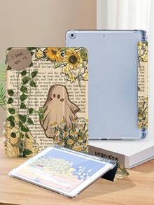 Shockproof Floral Element Forest Ghost Collage Pattern Tablet Protective Case, Compatible With IPad 9.7/10.2/10.5/10.9/12.9/Pro 11 (10th Gen), Galaxy Tab S6 Lite 10.4", Kindle Paperwhite 12th Gen (2024), Kindle 11th Gen (2022), Offers Soft Shock Protection, Supports Smart Stand/Auto Wake/Sleep Function Spring Gift - Multicolor - View 4