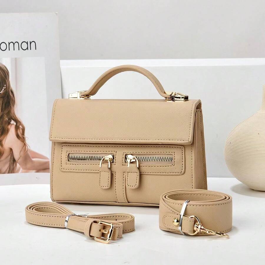 Women Top Handle Bags - 卡其色 - 查看 1