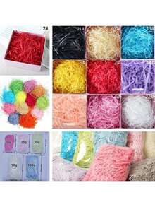 Giấy vụn giả nhiều màu 10g/20g/30g/50g/100g dùng làm hộp kẹo Valentine tự làm, hộp quà sinh nhật và đám cưới, vật liệu trang trí bao bì sáng tạo, đồ dùng học tập, túi đựng thực phẩm, hộp đựng thực phẩm thích hợp đựng kẹo, sô cô la, v.v. - Nhiều màu - Xem 8