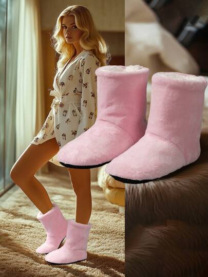 2025 Pantuflas de media caña con forro térmico de coral grueso, cómodas y cálidas, de fácil deslizamiento, aptas para uso en interiores, talla grande para hombres, nueva llegada de invierno 2025