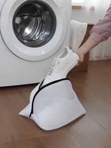 2pcs/1pc 360° Durable Shoe Washing Bag, Specially Designed Noise-Reducing & Anti-Deformation Laundry Bag, Suitable For Washing Machine, Reusable, Slouchy Cleaning Tool With Air Drying Function, Fits Various Shoe Types Like Sneakers, Canvas Shoes, Kids Shoes, Men/Women Shoes / Bathroom Accessories