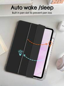 1 件透明亚克力后壳，三折式黑色海星和贝壳漆平板平板电脑保护套，带笔槽，高透明度亚克力后壳，防弯防刮防摔，磁性睡眠/唤醒，海洋元素/极简/可爱/优雅设计，兼容 iPad Mini6/Mini7/Air1/Air2/9.7/10.2/10.5/Air4/Air5/10.9/Pro11 英寸 (M2)-2024/iPad Pro 11 英寸 (M4)-2024/iPad Air 11 英寸 (M3) 2025/iPad (A16) 11 英寸第 11 代 2025 苹果机型。产品不含手写笔，部分型号含镜框。