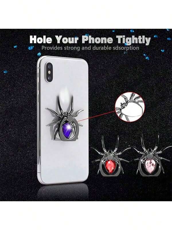 1PC Creative Spider Ring Mobile Holder 360° Rotating Polished Metal Handle Ring Holder Car Holder Birthday/Easter/Boyfriend/Girlfriend Gift - Universal To Most Mobile Phone Holders