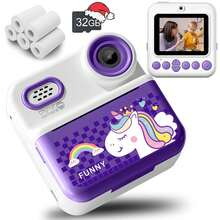 Kids Instant Print Digital Camera Toy – Built-In Zink Photo Paper Printer, Fun Music Player & Sound Effects | 2.4" LCD Screen, 1080P HD Video & 16X Zoom | Creative Travel Photography Toy For Boys & Girls Ages 3-12 | Perfect Birthday, Christmas, Holiday Gift (Pink/Blue/Purple) - XX-multicolor - View 15