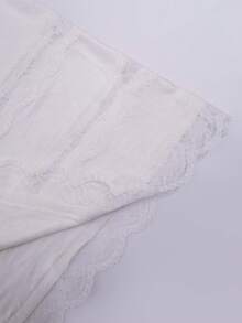 Meguma 女士蕾丝边吊带裙，防透明防闪烁，时尚迷你裙 - 白色 - 查看 5