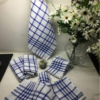 Hecho en Turquía - Paquete de 4 toallas de cocina/plato blancas alemanas Dimy de 50x70 cm