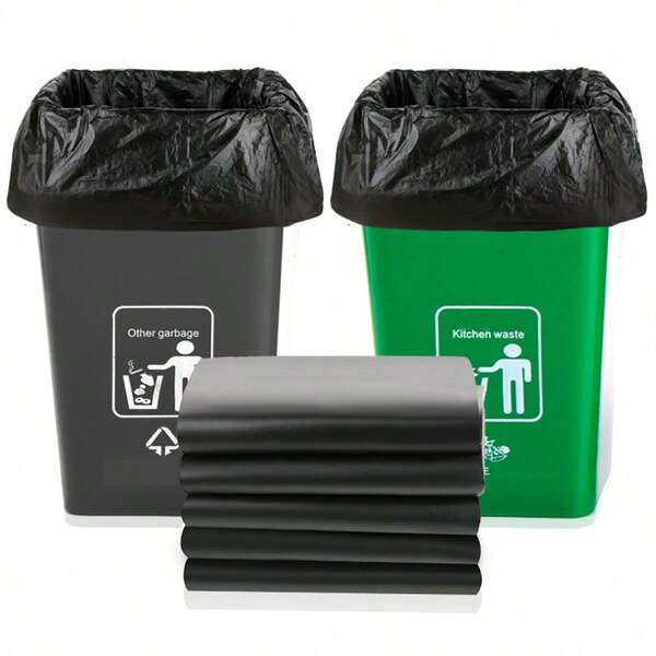50pcs/100pcs Black Thick Trash Bags 60*80cm Disposable Large Size Plastic Bags, Durable And Tear-Resistant For Property Management, Hotel