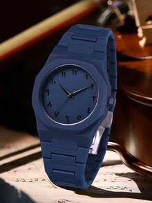 1 件男士时尚休闲个性化表盘石英表适合日常佩戴或节日礼物 - 均碼 - 查看 3