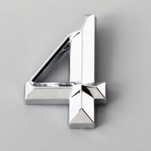 0-9 ABS Door Number Plates, Modern Minimalist Stainless Steel Texture 3D Mountable Number Signs