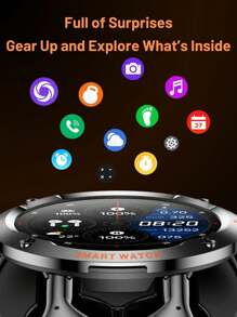 EFFEOKKI EFFEOKKI Sport Smartwatch With Earphones - 1.46" Round Screen, Zinc Alloy Bezel, NFC, Wireless Calling, Multiple Sport & Fitness Modes, Great Gift For IPhone & Android Phone Users