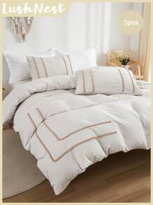 Beige Bedding Pom Pom Duvet Cover Set Boho Farmhouse Bedding Set Queen,King With Zipper Closure 3 Pieces Mini Pom Pom Decor Beige Comforter Cover Soft Microfiber Duvet Cover For Boys Girls 1 Duvet Cover 2 Pillowcases No Comforter,For All Seasons