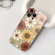 Custodia per telefono: adatta per serie 16/15/14/13, custodia per telefono sottile, tocco morbido, protettiva, custodia per telefono in TPU con stampa a motivo di ramo di girasole, compatibile con custodia per 17, custodia per 17 Pro, custodia per 17 Pro Max - Colore misto 1 - Visualizzare 5