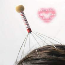 1pc Stainless Steel Octopus Head Massager With 360° Rotating Claw Design, Deep Relaxation & Soothing Head And Neck Massage Tool, Perfect For Home Use Or Valentine's Day Gift - Multicolor - View 7